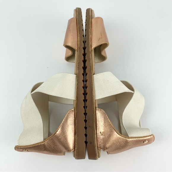 Sorel Ella Rose Gold Cream Elastic Ankle Heel Strap Sandals 7 - Picture 12 of 12